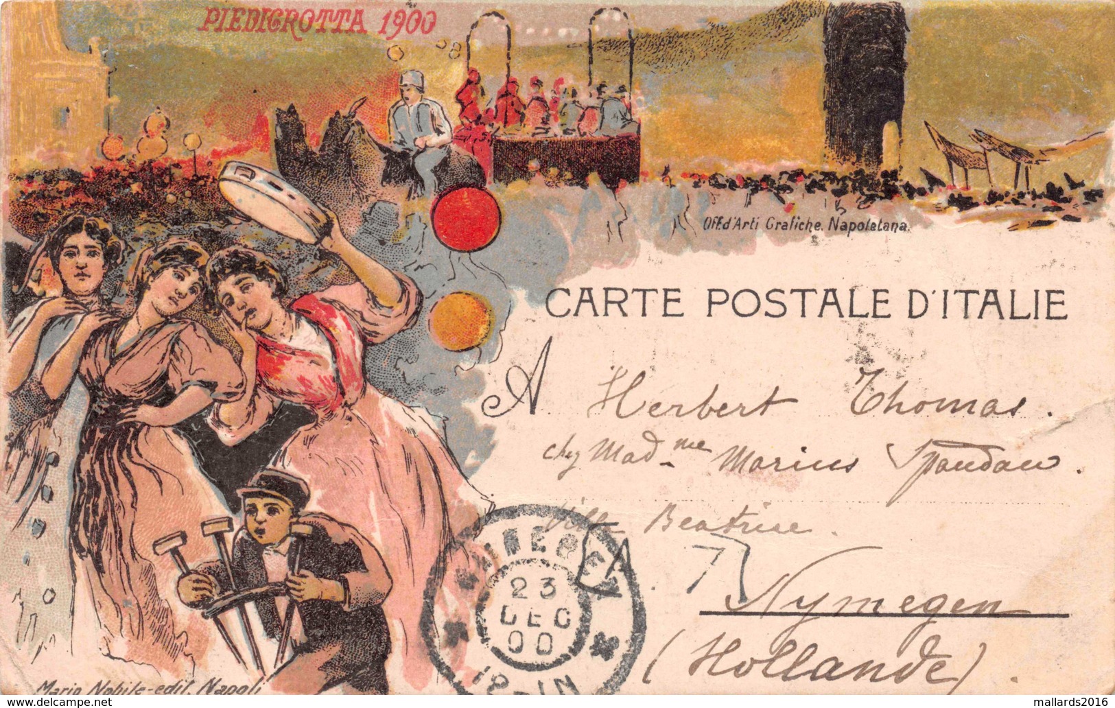 CARTE POSTALE D'ITALIE - PIEDIGROTTA 1900 - UOCCHIE RARE SERENATA NAPOLETANA - POSTED 1900  #21426 - Napoli