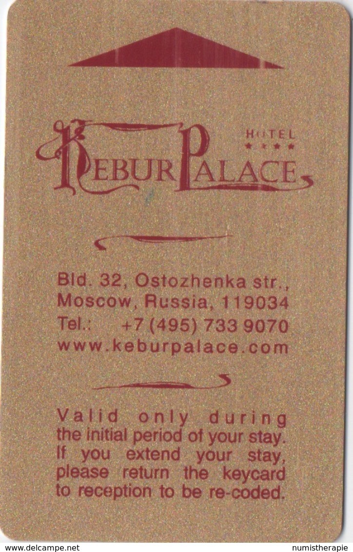 Carte Clé Hôtel : Hotel Kebur Palace : Moscou Russie - Cartes D'hotel