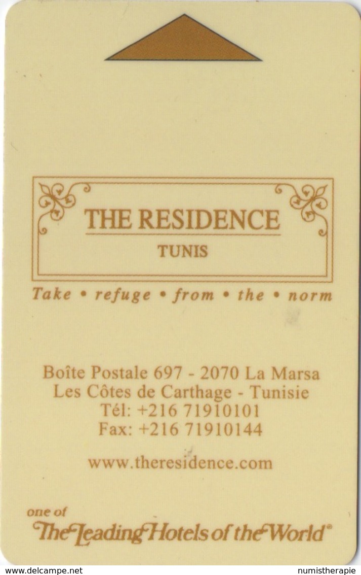 Carte Clé Hôtel : The Residence Tunis : La Marsa - Les Côtes De Carthage : Tunisie - Cartes D'hotel