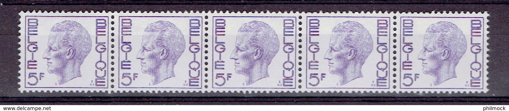 183 P - Bande De Cinq R50a - G.B. Avec Numéro - MNH Impeccable - Rouleaux