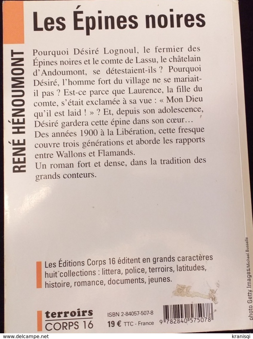 Livre,  Les épines Noires - Auteurs Belges