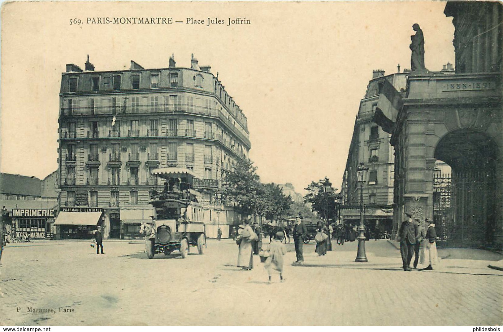 PARIS 18eme Arrondissement  Place Jules Joffrin  (Autobus ) - Arrondissement: 18