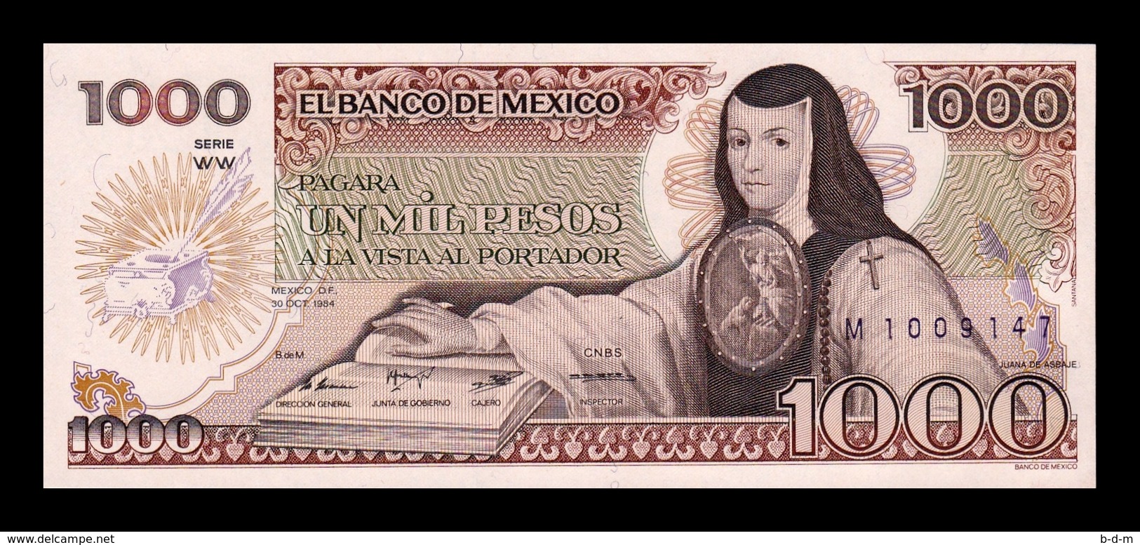 México 1000 Pesos 1984 Pick 81 Serie WW SC UNC - México