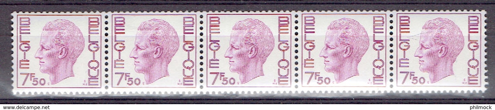 183 P - Bande De Cinq R74 Avec Numéro - MNH Impeccable - Coil Stamps