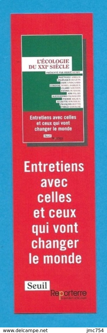 Marque Page  Seuil éditions.   L'écologie Du XXIème Siècle.    Bookmark. - Marque-Pages