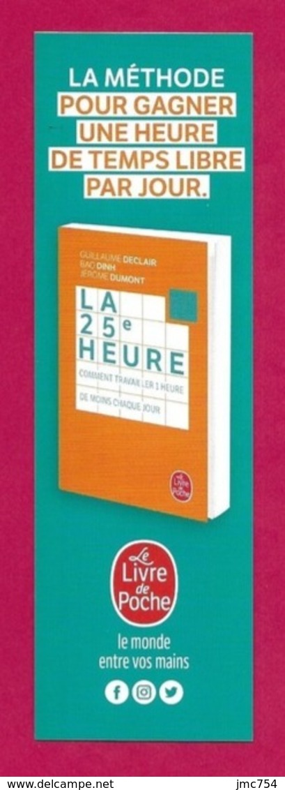 Marque Page  Le Livre De Poche.   La 25ème Heure.    Bookmark. - Marque-Pages