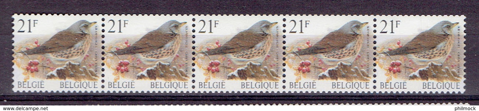 183 P - Bande De Cinq R89 Avec Numéro - MNH Impeccable - Rollen