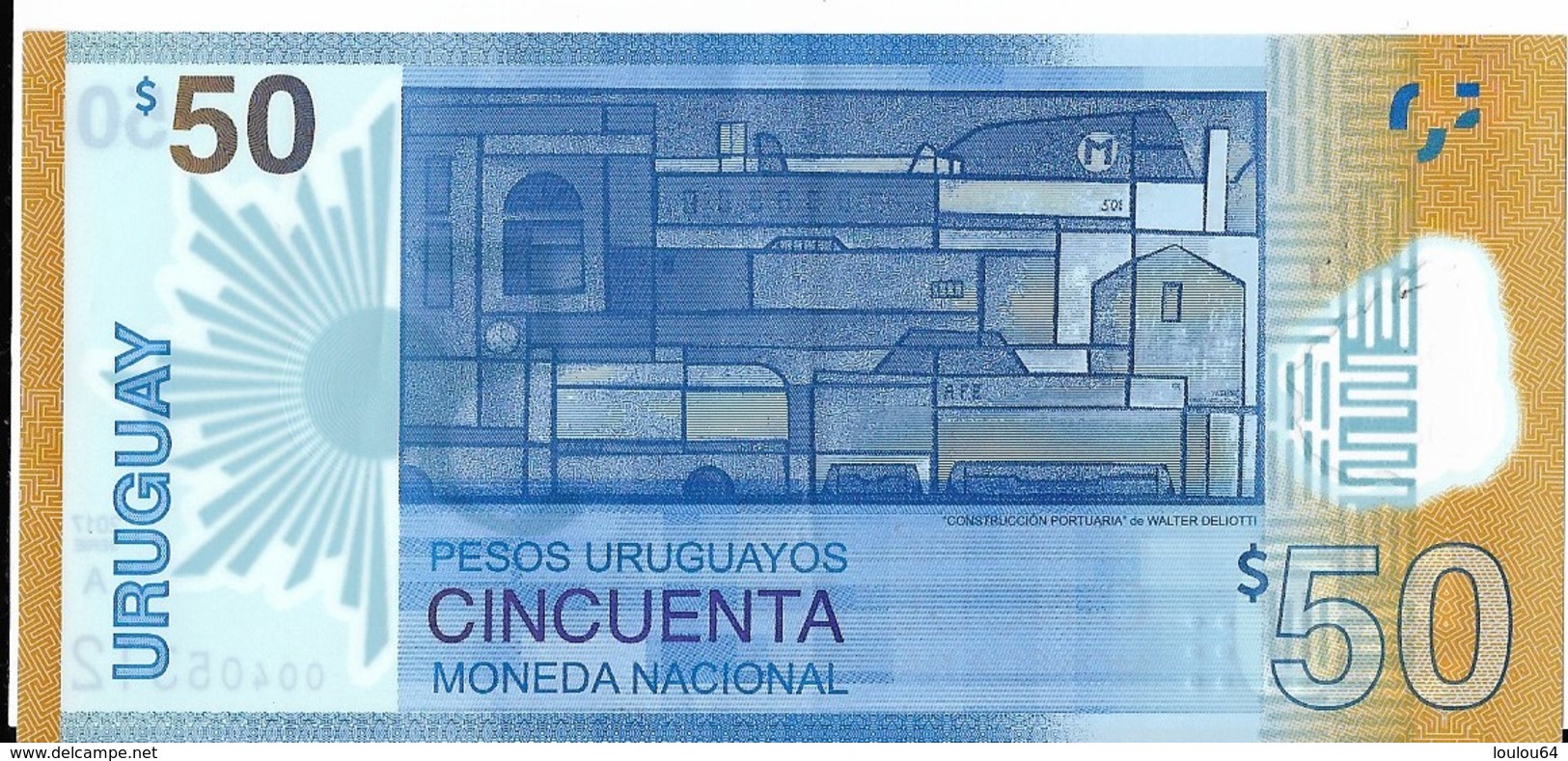 Uruguay - 50 Pesos 2017 - Série A - N° 00405312 - Neuf Avec Légère Pliure - - Uruguay