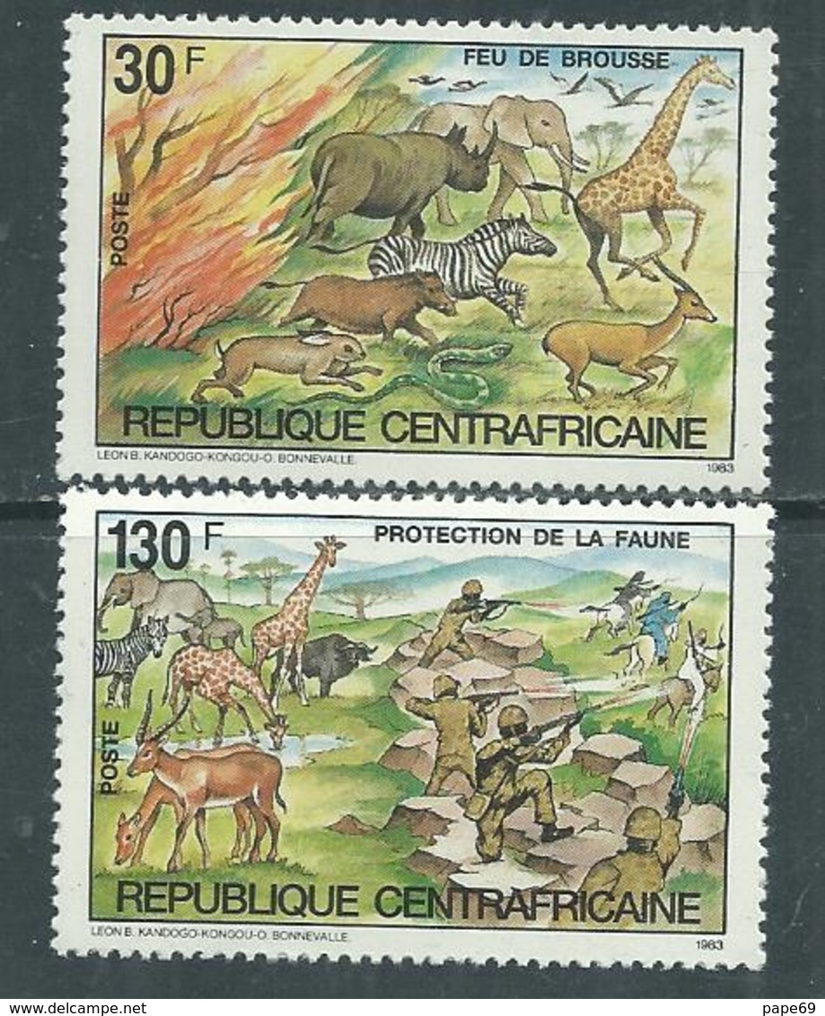 Centrafricaine N° 602 / 03 XX Protection De La Faune : Les 2 Valeurs Sans Charnière, TB - Centrafricaine (République)