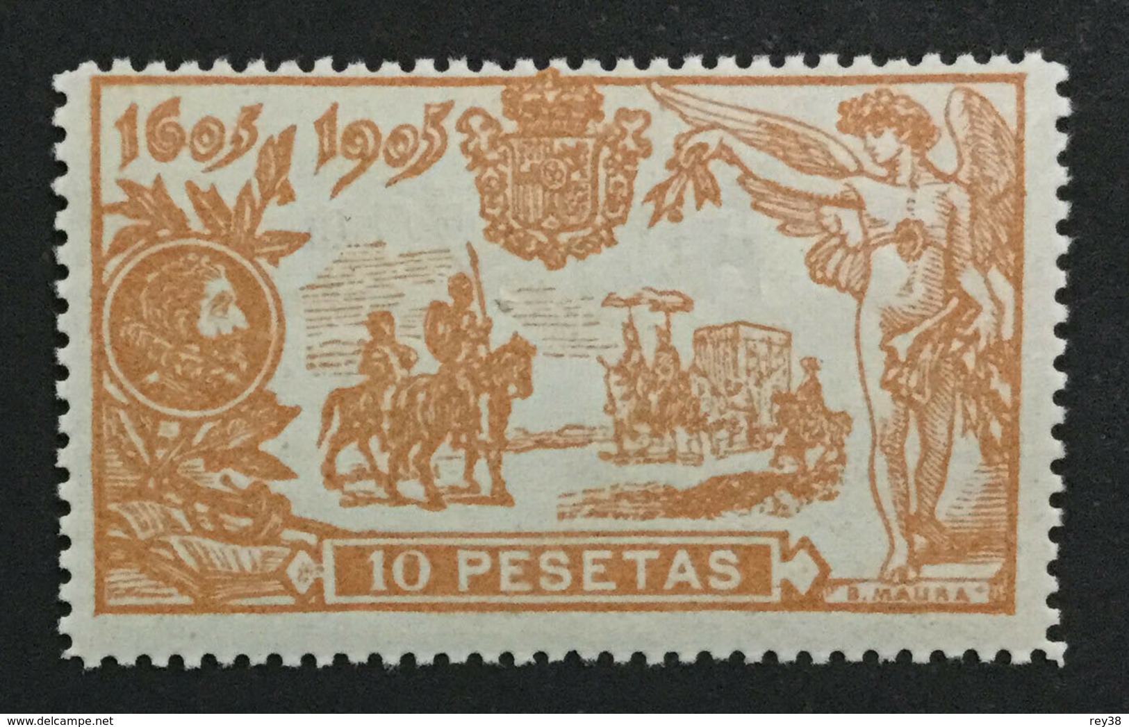 1905 . DON QUIJOTE 10 PESETAS. SIN FIJASELLOS MNH** - Nuevos