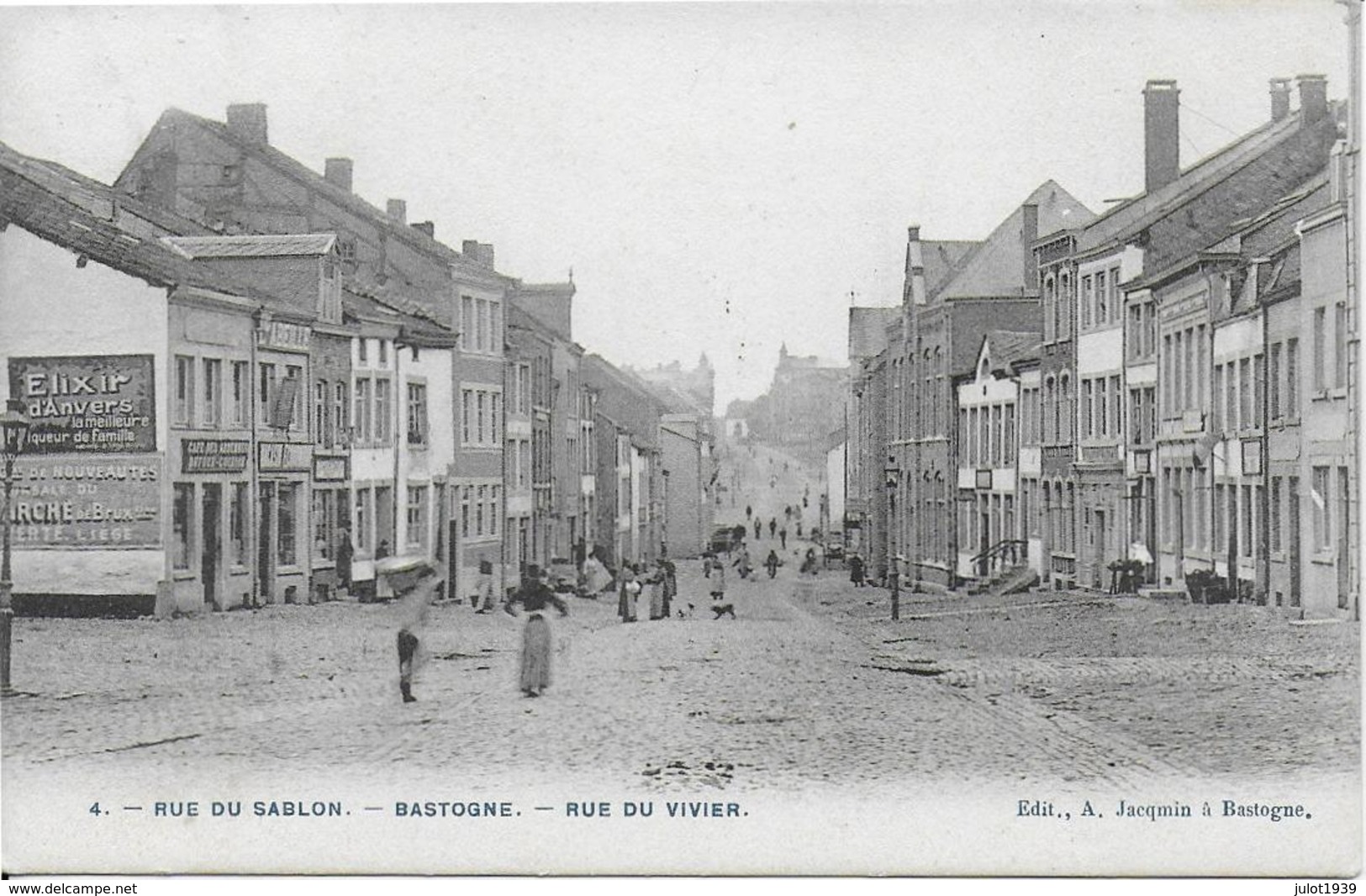 BASTOGNE ..-- RARE . Rues Du SABLON Et Du VIVIER . 1906 Vers ARLON . Voir Verso . - Bastogne