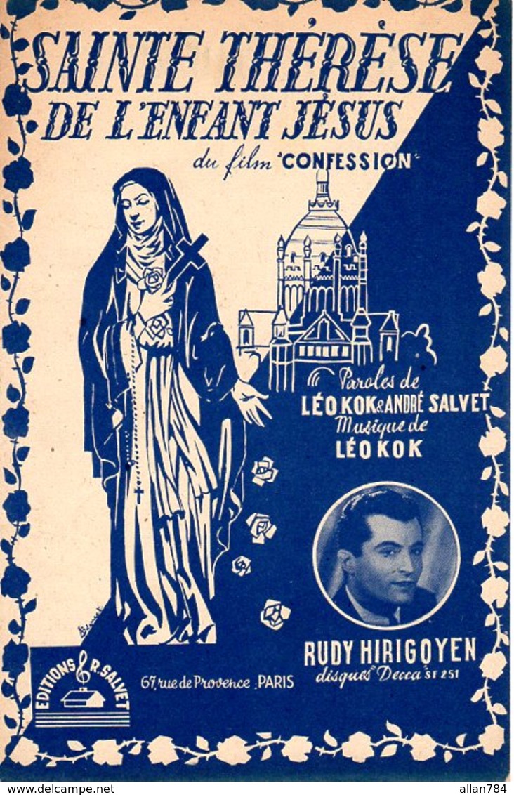 LISIEUX - PARTITION DU FILM CONFESSION STE THERESE DE L'ENFANT JESUS - 1948 - EXC ETAT  PROCHE DU NEUF- - Compositeurs De Musique De Film