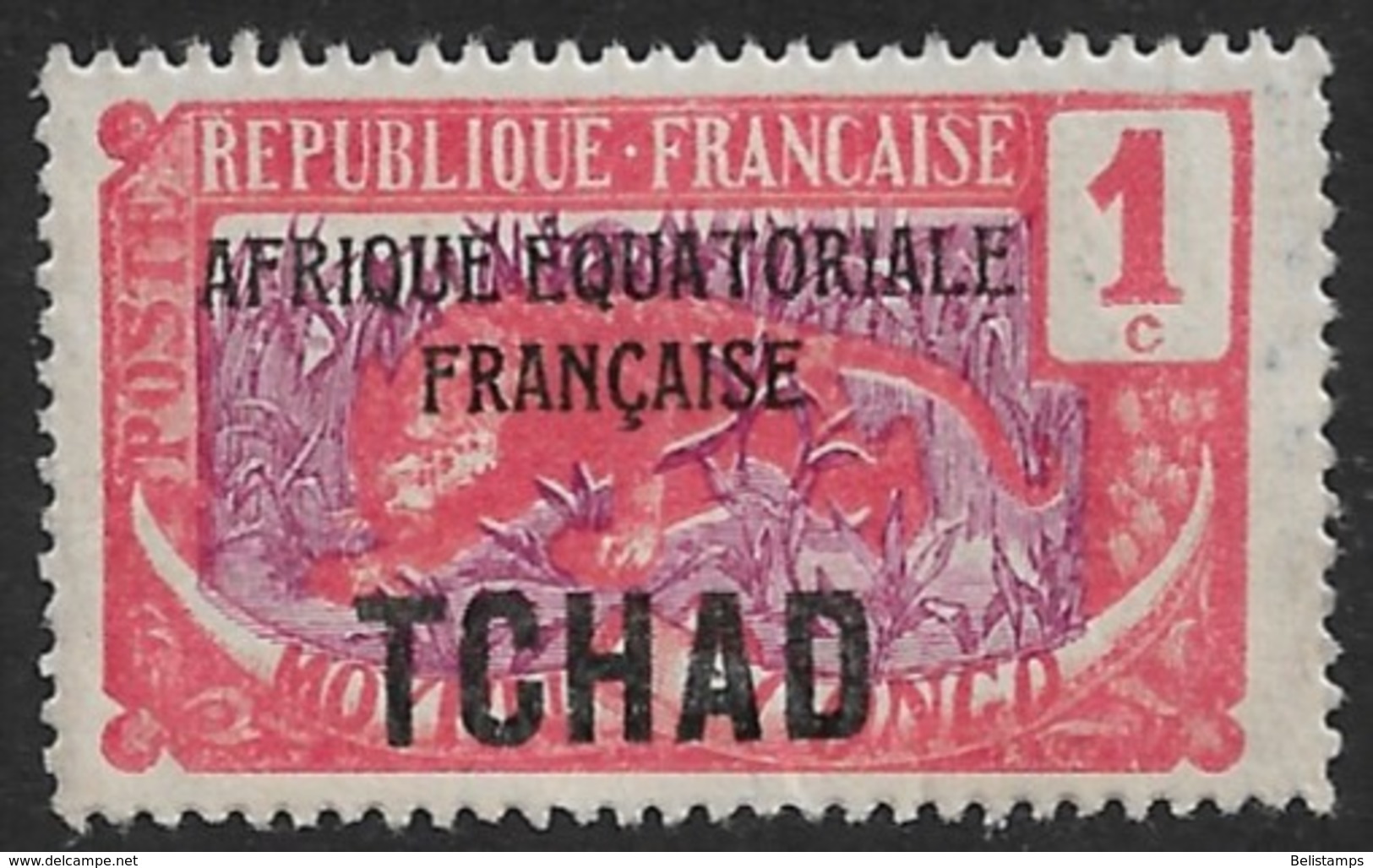 Chad 1924. Scott #19 (MH) Leopard - Unused Stamps