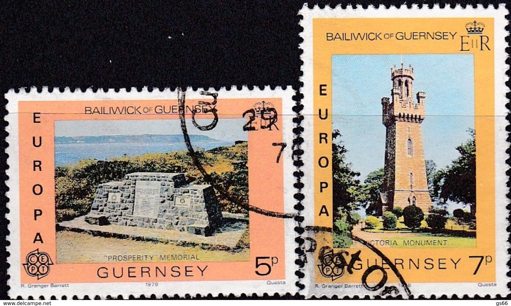 Cept, 1978, Guernsey,  Mi.Nr.  161/62, Used Oo,  Europa: Baudenkmäler. - 1978