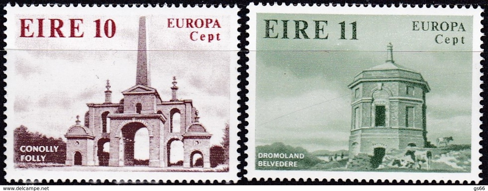 Cept, 1978, Irland,  Mi.Nr.  391/92, MNH **,  Europa: Baudenkmäler. - 1978
