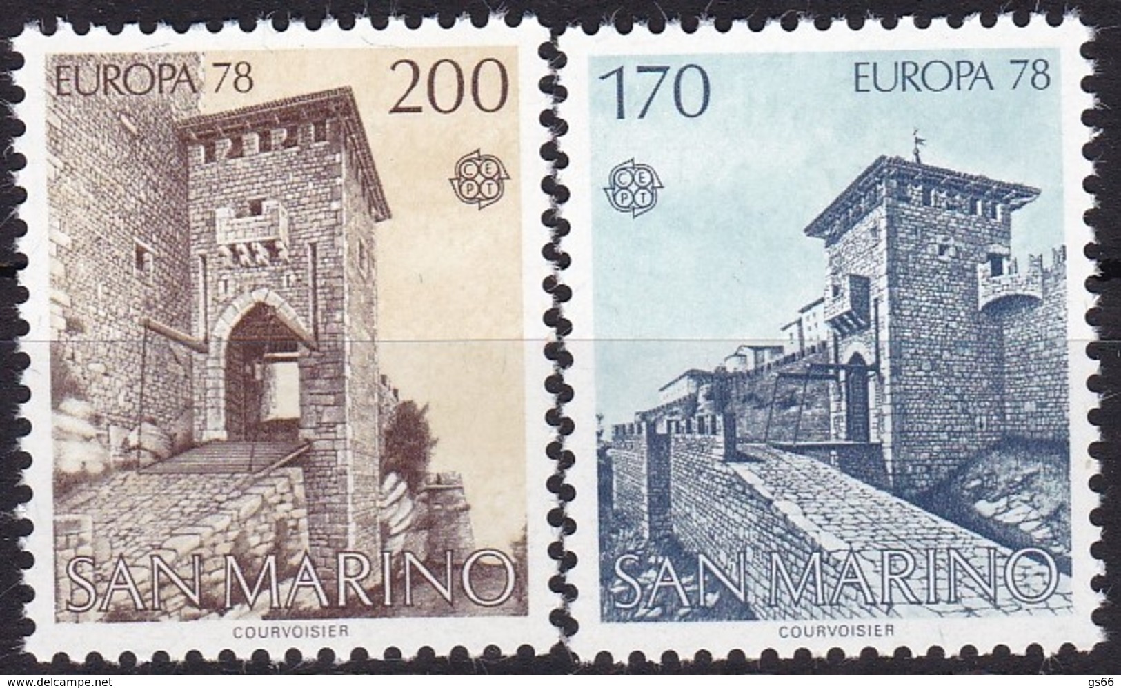 Cept, 1978, San Marino,  Mi.Nr.  1156/57, MNH **,  Europa: Baudenkmäler. - 1978