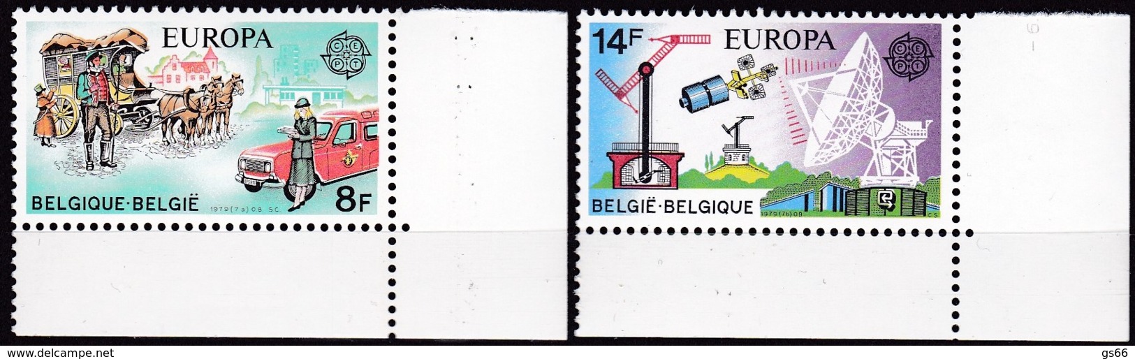 Cept, 1979, Belgien,  Mi.Nr.  1982/83, MNH **,  Europa - 1979