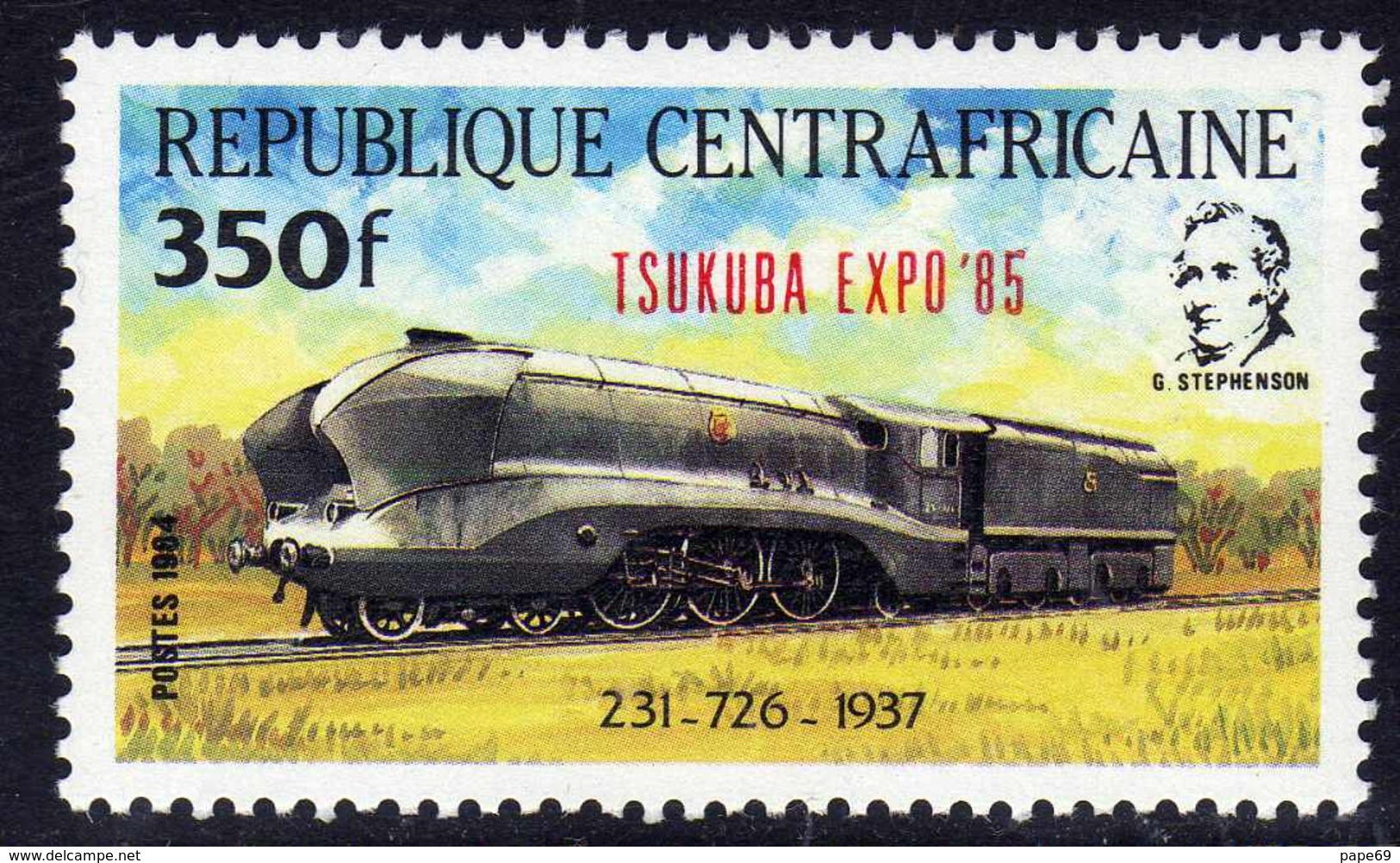 Centrafricaine  N° 656 XX Timbre Surchargé "Tsukuba Expo'85"" Sans Charnière, TB - Central African Republic