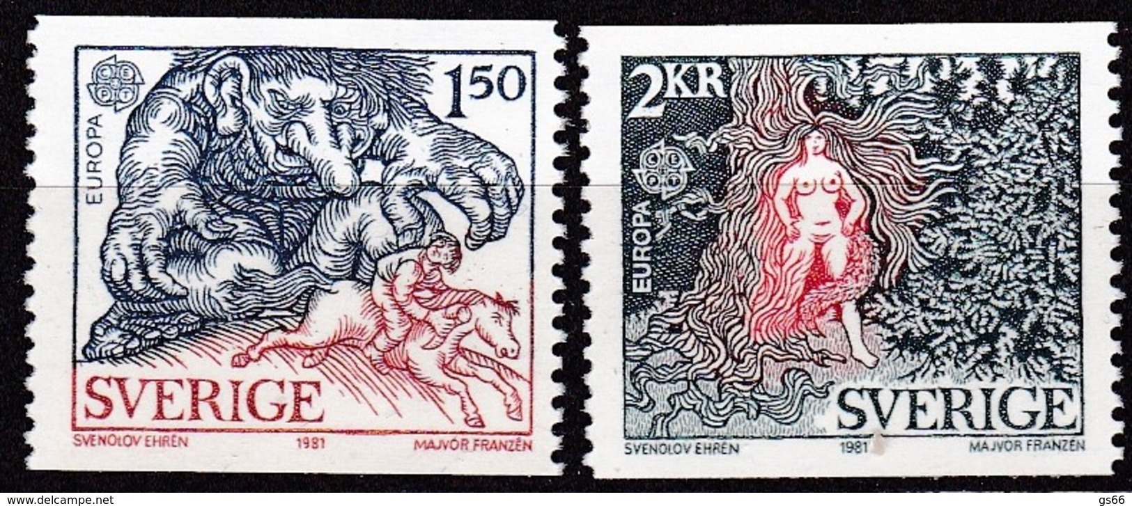 Cept, 1981, Schweden,  Mi.Nr.  1141/42, MNH **,  Europa: - 1981