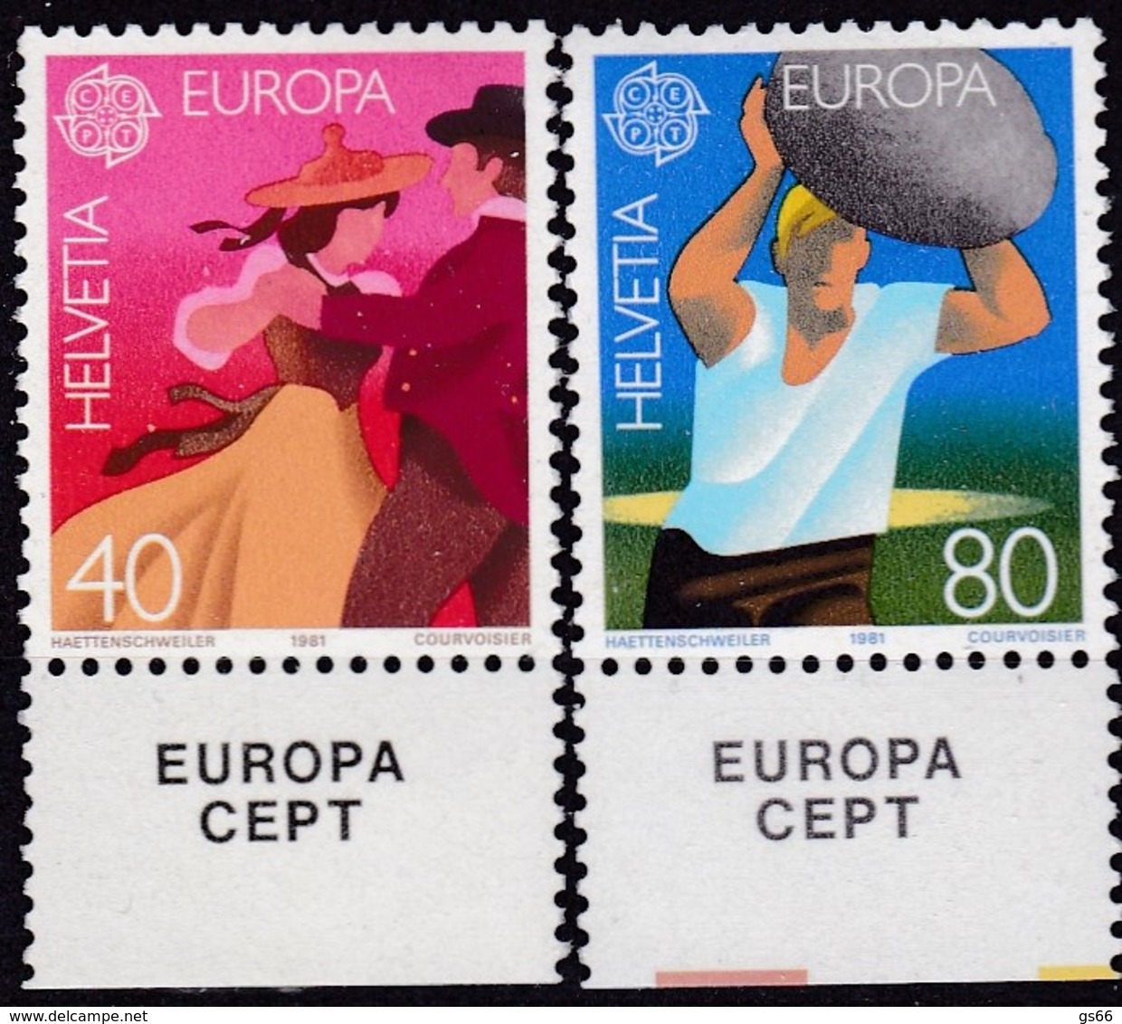 Cept, 1981, Schweiz,  Mi.Nr.  1197/98, MNH **,  Europa: - 1981