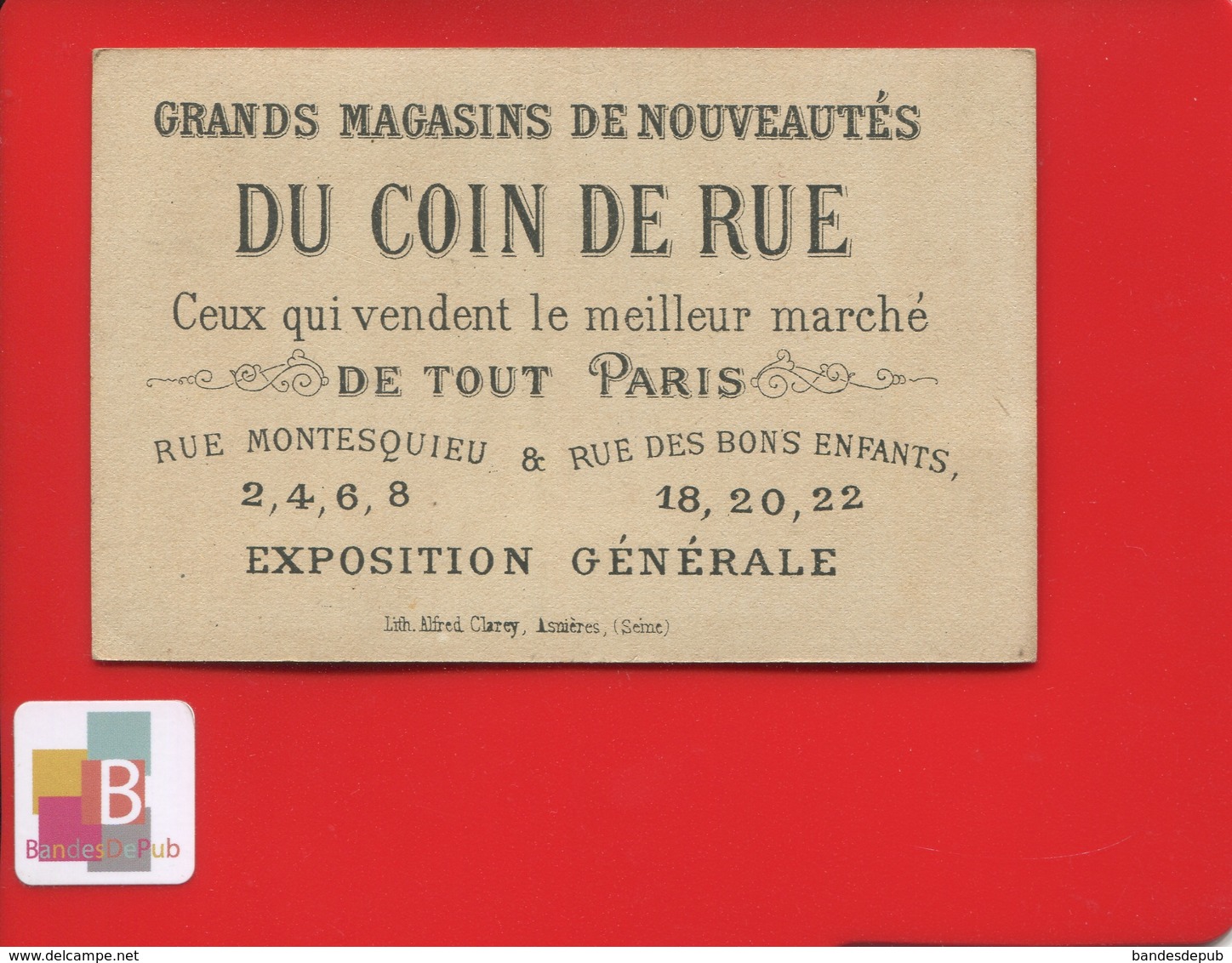 Paris Magasin Coin De Rue Rue Montesquieu Gros Mots Alfred Clarey Asnières Auberge Dégustation De Bouteille Vins - Autres & Non Classés