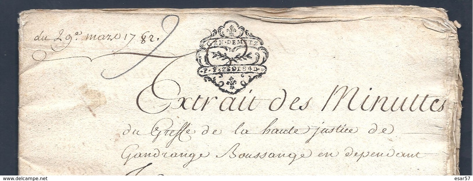 Très Bel Acte Notarié De Partage Du 29 Mars 1782 Secteur De Thionville - Gandrange Boussange 20 Pages - Manuscrits