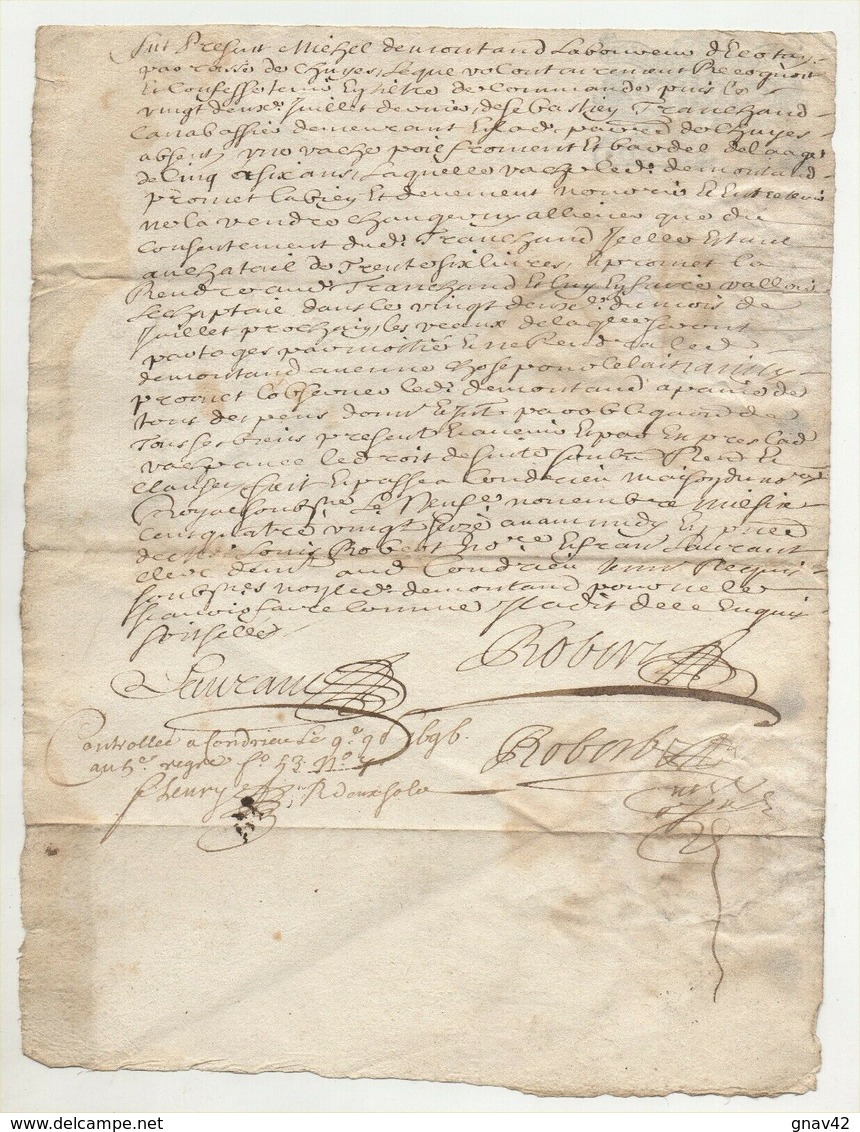 1696 Loire Chuyer Ecotay - Manuscrits