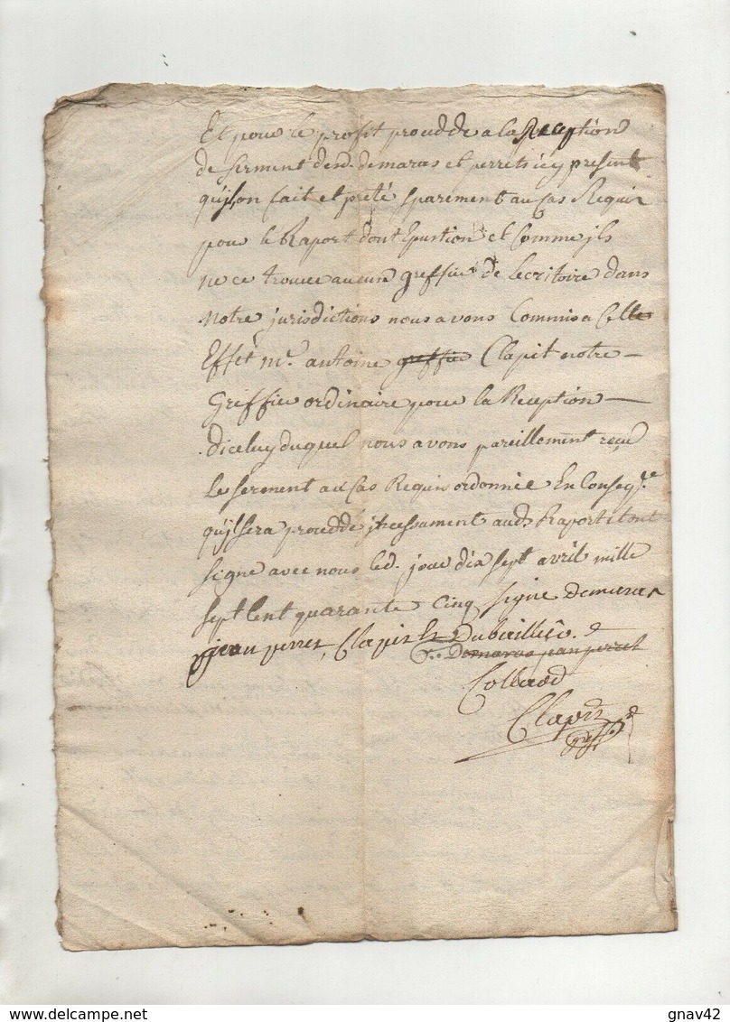 Loire 1745 Chuyer St Michel - Manuscrits