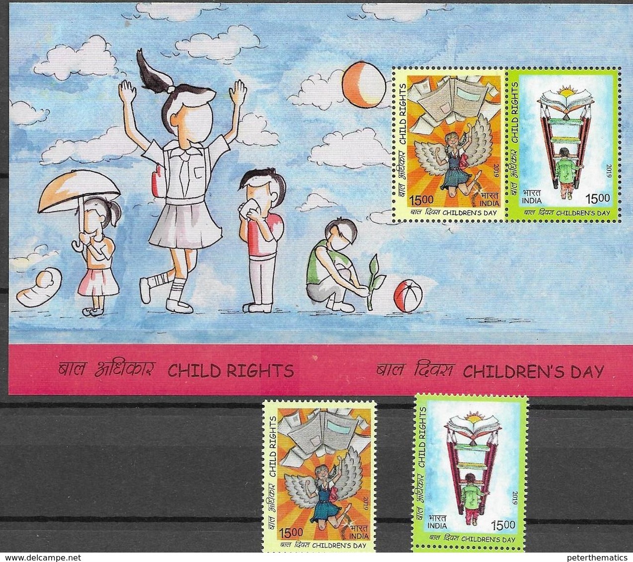 INDIA, 2019, MNH,CHILDREN, CHILDREN'S RIGHTS, 2v+S/SHEET - Other & Unclassified