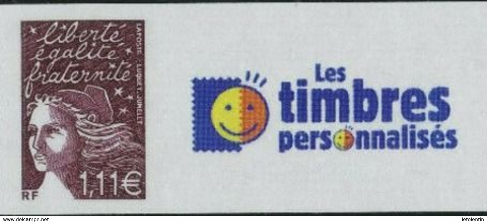 LUQUET 1,11 BRUN N°Yt 3529C PERSONNALISÉ "LES TIMBRES PERSONNALISÉS" - 1997-2004 Marianne Van De 14de Juli