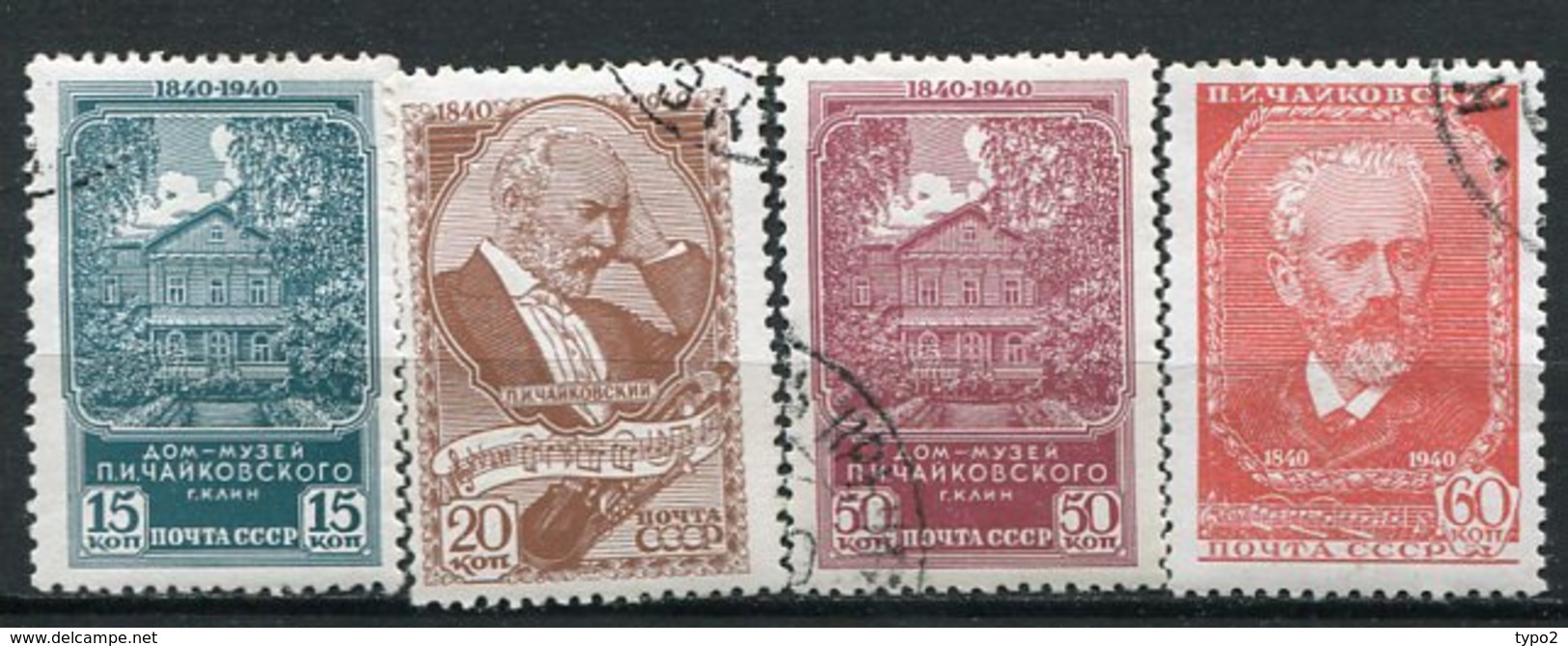 RUSSIE -  Yv N° 768,769,771,772    (o)  15,20,50,60k, Tchaïkovdki   Cote  6  Euro  BE  2 Scans - Oblitérés