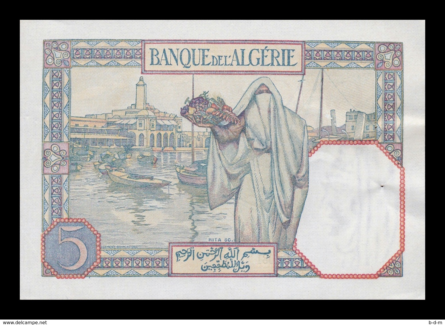 Argelia Algeria 5 Francs 1941 Pick 77b EBC/SC- XF/aUNC - Argelia