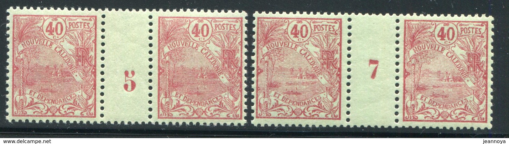 NOUVELLE CALEDONIE - N° 98 MILLÈSIME 5 ,INFIME CHARNIÈRE & MILL. 7 SANS CHARNIÈRE - SUP - Neufs