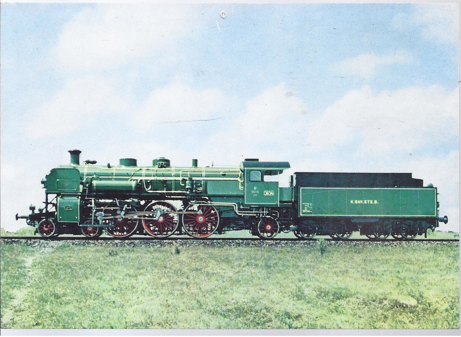 AK-F-216  -  Schnellzuglokomotive Baureihe 18 - Bayerische Staatsbahn - 1908    -   Krauss Maffei , München - Treni