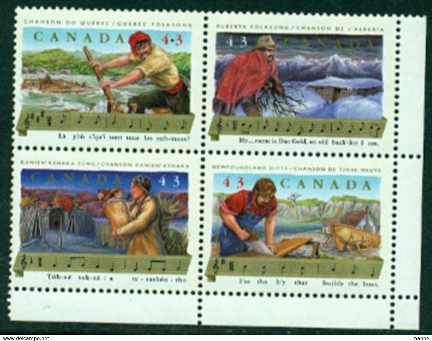 -Canada-1993- "Folk Songs" MNH (**) - Unused Stamps