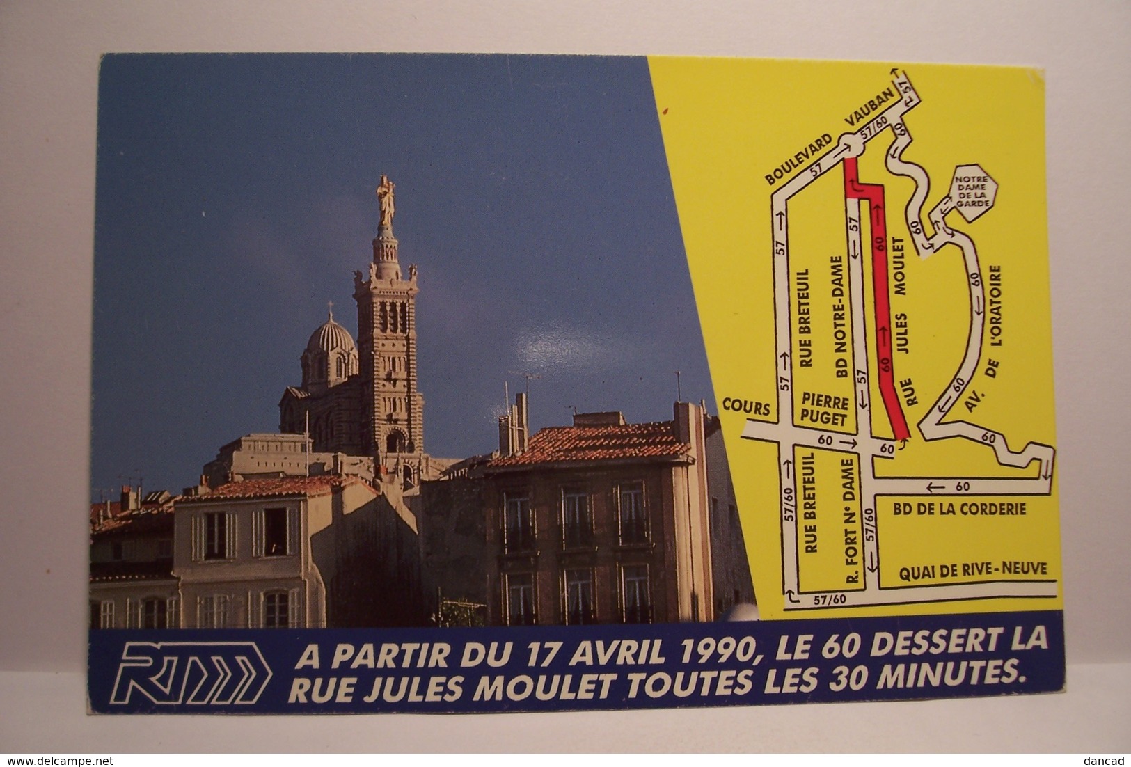 MARSEILLE    - RTM  - Espace-info RTM  - PUBLICITE   - ( Pas De Reflet Sur L'original  ) - Notre-Dame De La Garde, Aufzug Und Marienfigur