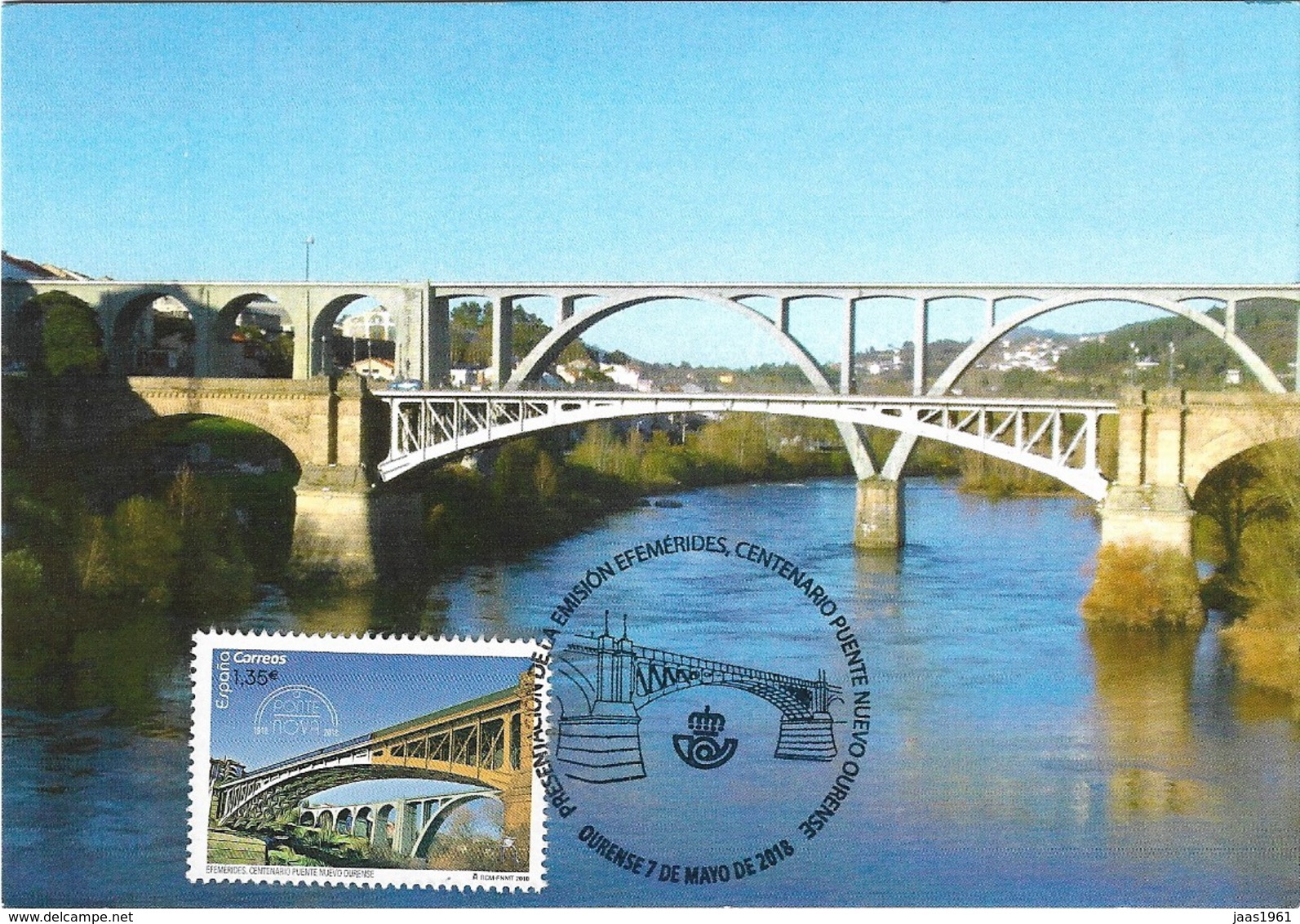 SPAIN. MAXICARD. NEW BRIDGE. OURENSE 2018 - Tarjetas Máxima