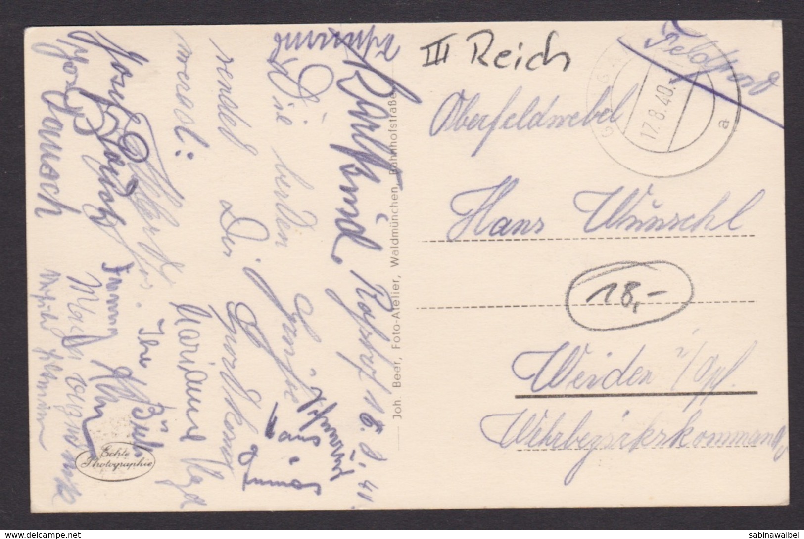 AK / Grenzlandschule Roßhof Der Gauverbandsleitung Bayrisch Ostmark / Gelaufen 1940 ...  ( E 519 ) - Weltkrieg 1939-45