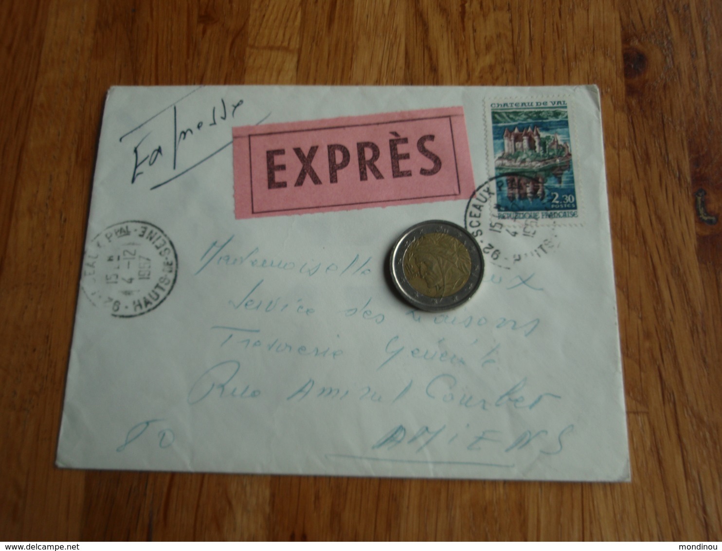 Enveloppe Timbrée - EXPRES - SCEAUX 1967. Trésorerie Somme à AMIENS - Autres & Non Classés
