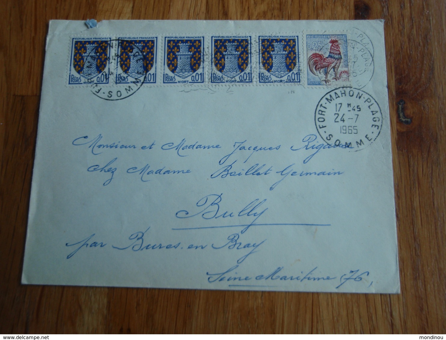 Enveloppe Timbrée 6 Timbres Dont 5 Armoiries De NIORT Et Coq De Décaris 1965 - Autres & Non Classés