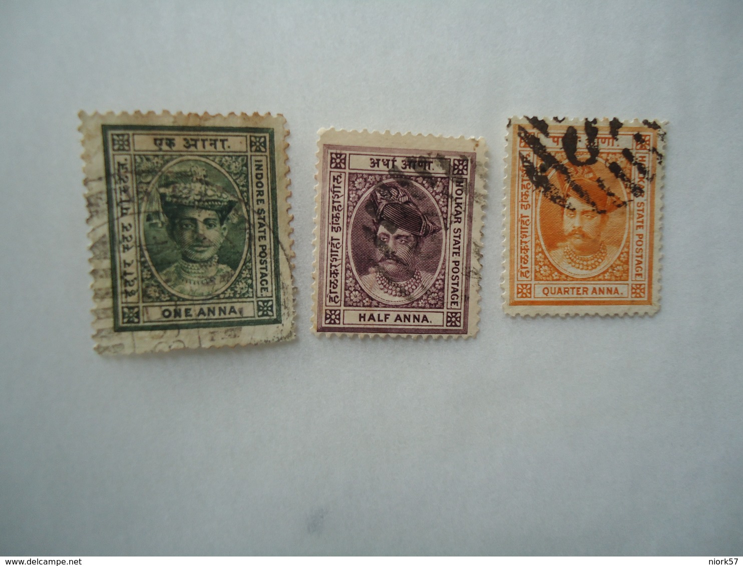 INDIA  STATES  3 USED   STAMPS INDORE DISNSP - Kishengarh