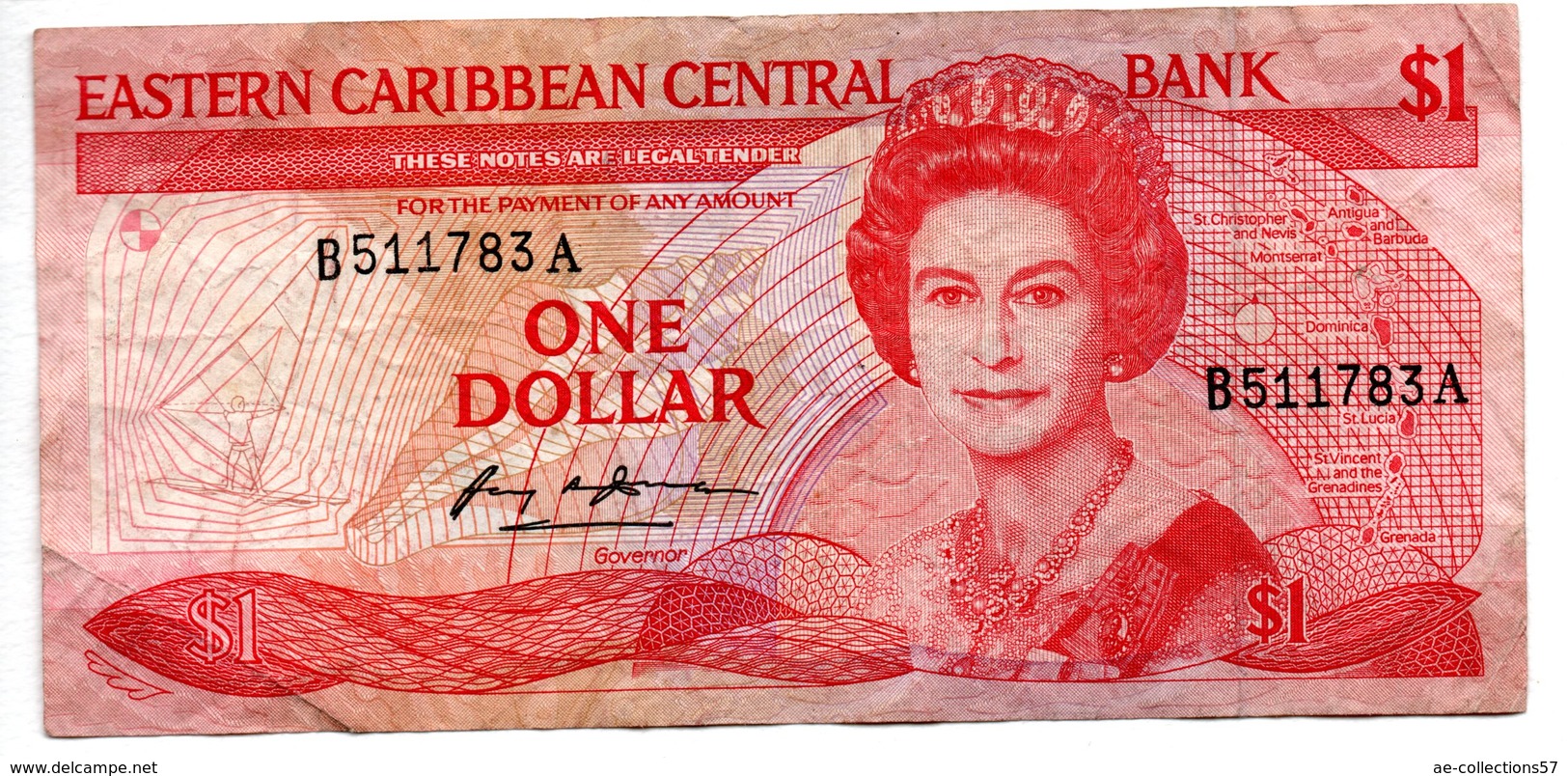Eastern Caribbean  /  Pick 17a /  1 Dollar   / TB - Caraibi Orientale