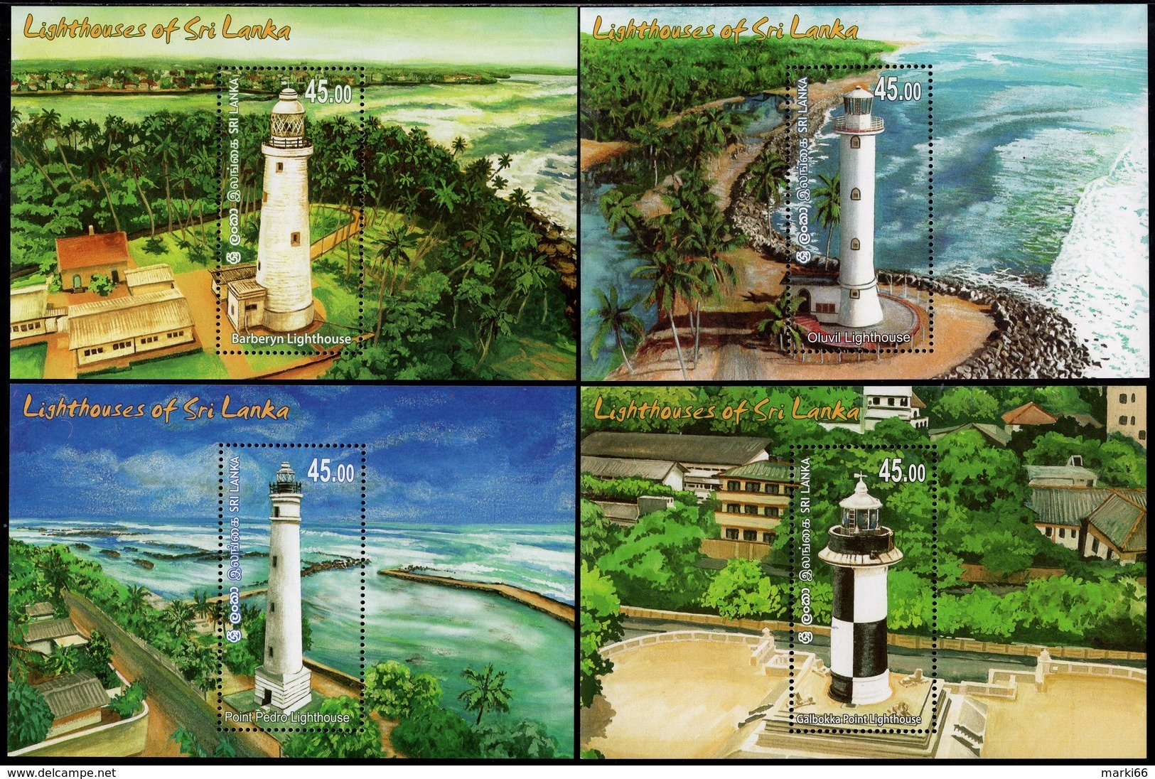 Sri Lanka - 2018 - Lighthouses - Mint Souvenir Sheets Set - Sri Lanka (Ceylon) (1948-...)