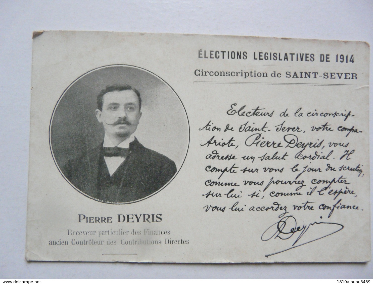 CPA CALVADOS - ST SEVER : Elections Législatives,de 1914 - PIerre DEYRIS - Autres & Non Classés