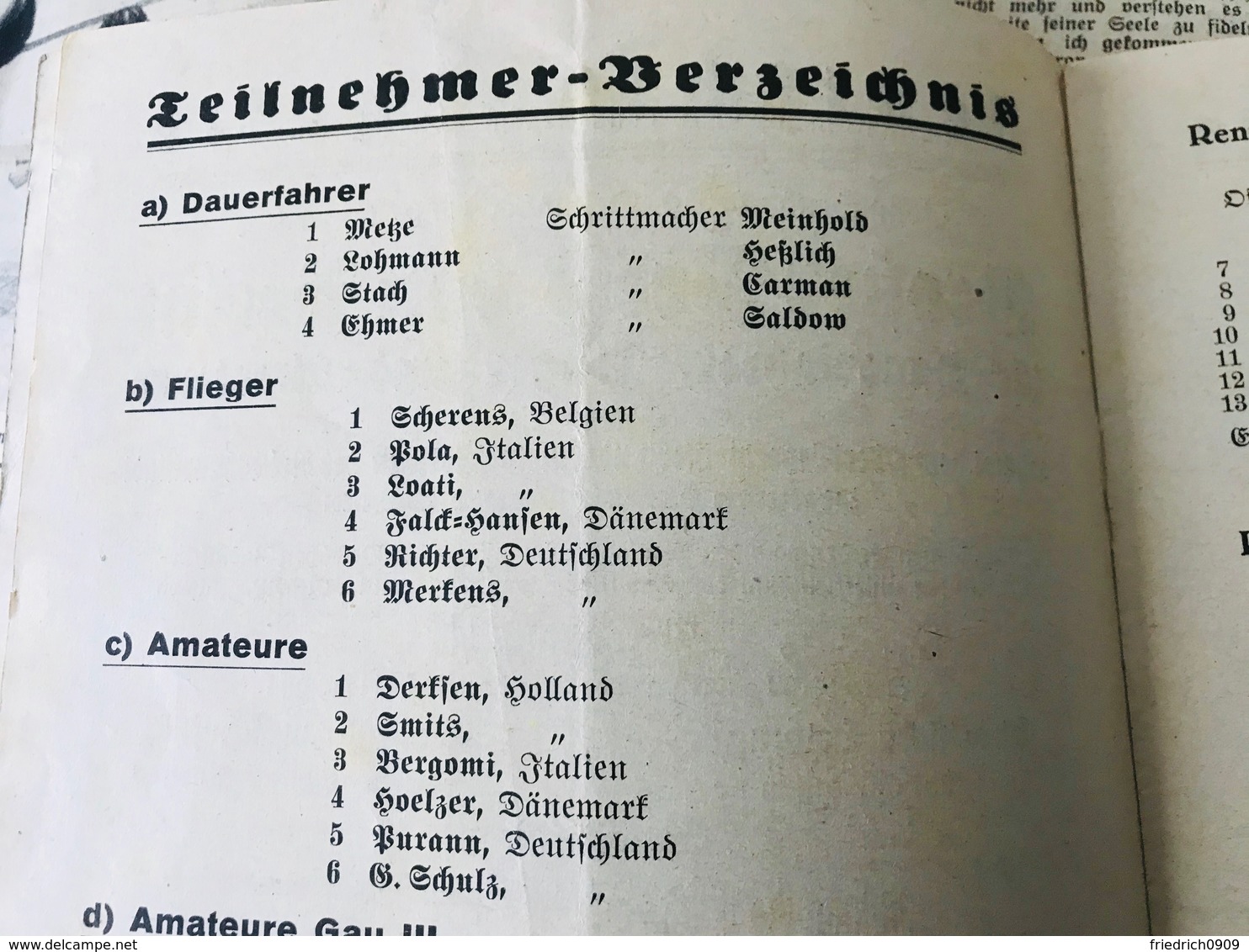 Weltmeister Albert Richter Köln / +1940 / Letztes Rennen !!! 9.Dez. 1939 !!!  Berlin Deutschlandhalle Radsport - Cyclisme