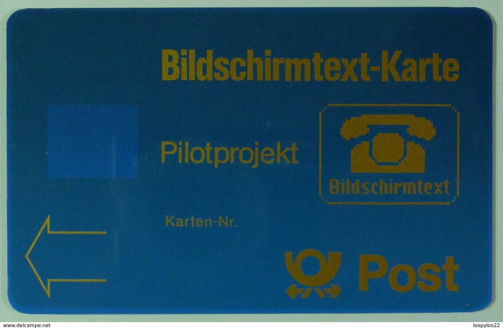 GERMANY - Bildschirmtext-Karte - Pilotprojekt - Specimen - Without Chip Or Control - RR - T-Series: Testkarten