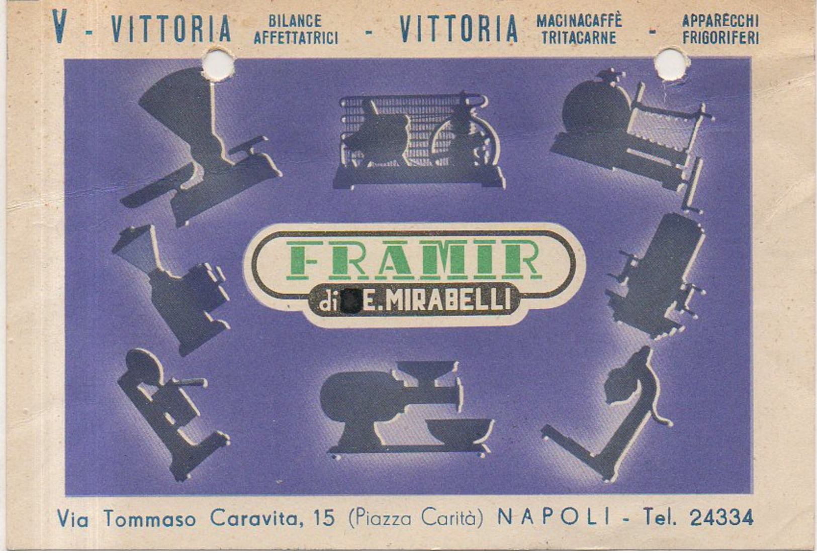 NAPOLI - BILANCE AFFETTATRICI VITTORIA - FRAMIR - 1952 - Napoli