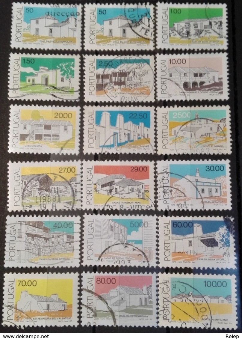 Portugal  1985-88 - Arquitectura Poupular Portuguesa ( $50 Valor Em Negrito ). Cote € 6.35 - Used Stamps