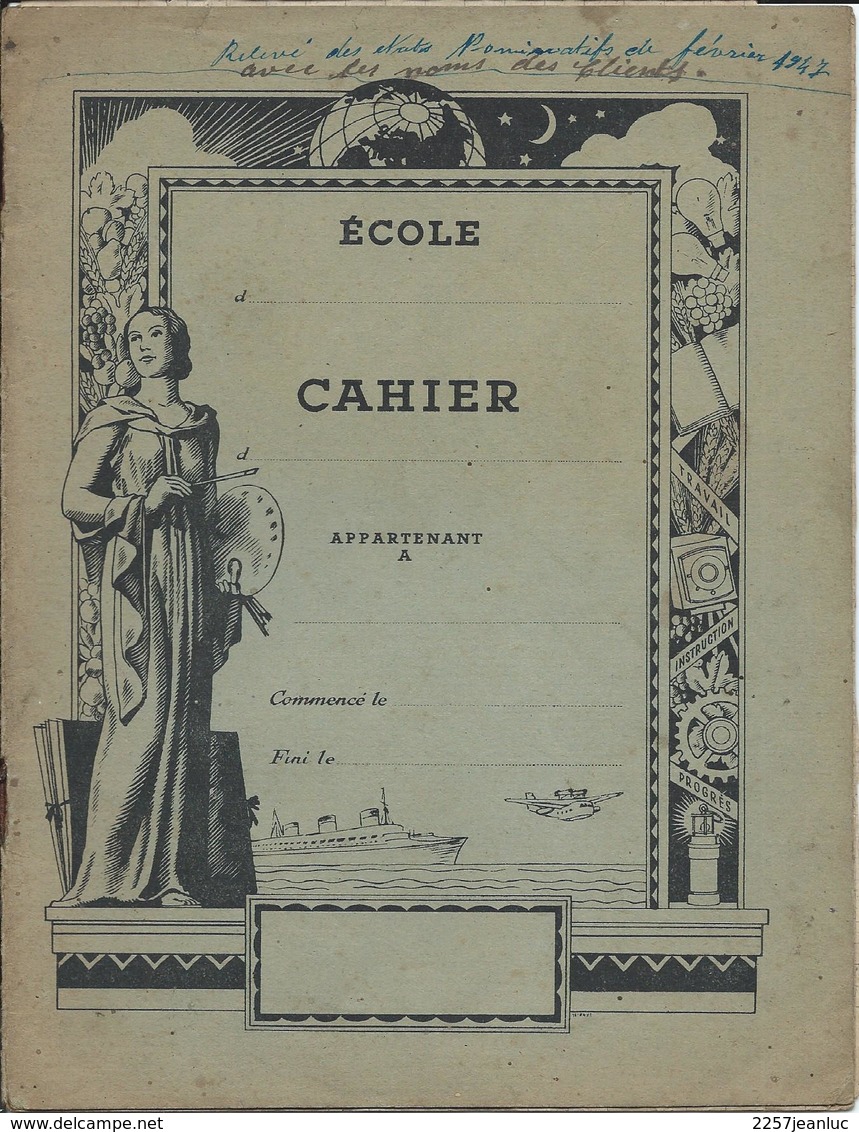 Cahier  Relevé Des Etats Nominatifs Et Des Clients  D'une Boulangerie  à Tillac Dans Le Gers  En Février 1947 - Alimentaire