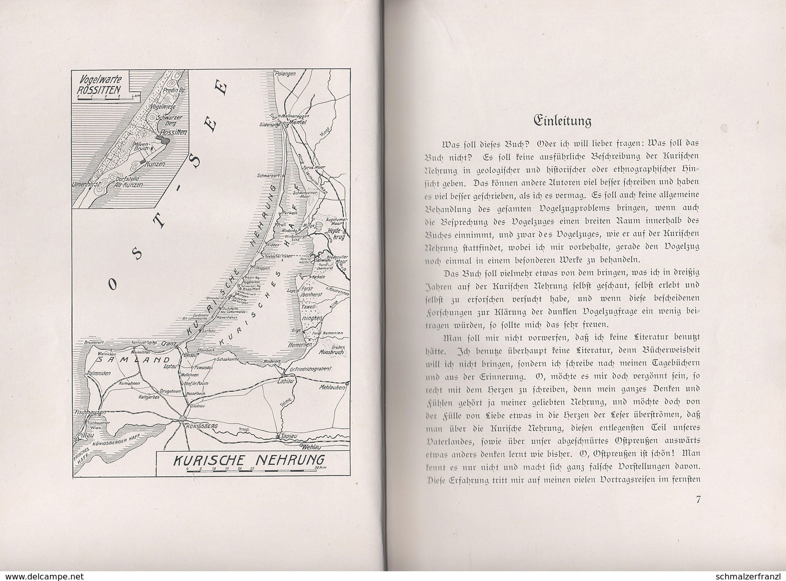 Altes Buch Old Book Rossitten 1927 Rybatschi Рыбачий Thienemann Ort Geschichte Vogelwarte Kurische Nehrung Ostpreußen - Livres Anciens